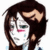 Pixelated anime-style character with brown hair and white face paint, wearing light blue clothing, shown in three sequential poses.