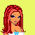 Pixel art contact sheet showing two distinct character frames with yellow background and red text "cutie pie" on the right.
