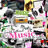 Pixelated image with abstract shapes and text elements including 'MUSIC=LIFE' and 'Music' in pink, on a black background.