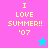 Four pixelated display 'I LOVE SUMMER!! '07' text with a star icon, each in distinct background colors