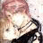 Pixelated static image of two anime-style characters in close proximity with visible facial features and clothing details.
