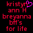 Pixelated red text on black background with a pink heart symbol replacing the 'y' in 'kristyn' on the left side of the image.