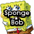 Four pixelated SpongeBob SquarePants images arranged in a , each with overlaid text in a black rectangular box