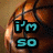 A pixelated basketball with text overlays; left side shows "I'm so" in cyan block letters, right side shows "bored" in blue block letters.