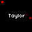 Black background with white 'Taylor' text and red star animations in a