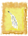 Animated sequence shows a white feathered object with a dark tip moving across a yellow background with a brown border, accompanied by a blue wavy line that shifts position.