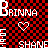 Static pixel art icon with red and black checkered background, white text elements, and a heart symbol.