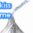 Animated icon shows two Hershey's Kisses with blue text labels; left label changes from 'kiss me' to '<3'