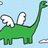 Green dinosaur with white wings stands against light blue background, green with 'rawr' text on right