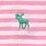 Animated contact sheet showing two frames of a cartoon deer icon with striped backgrounds, one pink and white striped, the other light blue and white striped.