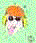 Pixelated cartoon character with orange hair and sunglasses on light green background; same character with blue hair and red glasses on bright pink background.