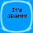 Four identical blue square icons with rounded corners, each displaying "It's GRAMM!" in black pixelated text, arranged in a on a solid blue background