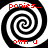 Four identical black-and-white spiral patterns arranged in a , each with red text reading 'ponies...' above and 'own u' below