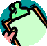 Animated sequence showing a hand drawing on paper with green and orange borders, transitioning from pen to checkmark.