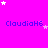 A bright pink background with scattered white and light pink stars, and blue text reading "ClaudiaH6" repeated across the image.