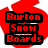 Two static buddy icons side-by-side: left shows red text 'Burton Snow Boards' on black blocks over a red flame-like background; right displays white text 'Duke Blue Devils' on black blocks with a blue and silver emblem.