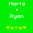 Green background with white pixelated text 'Morto + Ryan' and five yellow-green star icons below, two of which change color between frames.