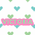 Pixelated text labels on a heart-patterned background with color-coded name boxes and an 'I LOVE YOU' message.
