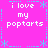 A static pixel art image with a bright pink background displaying repeated text and decorative elements in light blue.