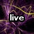 Animated icon with purple and gold abstract background, displaying text 'live' then 'your', followed by 'life<3' over a gray