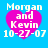 Four identical pixelated icons display 'Morgan and Kevin 10-27-07' over a pink heart on blue background.