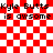 Red and white checkered background with repeated text 'Kyle Butts is awsome' in black pixelated font, featuring animated red overlays on the right side