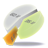 Pixelated icon shows a white spoon with gray accents holding a light green slice and an orange-brown object against a solid gray background.