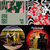 Pixelated static image shows four distinct sections with varied color palettes and shapes, including green, red, yellow, and black elements.