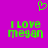 A static image with a solid magenta background featuring green pixelated text and symbols.