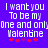 Pixelated text on purple background reads "I want you To be my One and only Valenbne" with red star symbols below, two identical versions side-by-side.