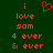 A green background displays red pixelated text and a heart symbol, with the phrase "i love som 4 ever & ever" repeated in two
