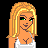 Pixel art of a blonde woman in white crop top and blue shorts with pink text reading "I LOVE MICHAEL" on black background.