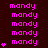 A static digital image displays repeated pink text 'mandy' on a dark red background with scattered pink star symbols.