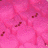 Pink textured background with scattered brown spots; blue rectangular object displaying 'TREES' text and small colorful icons on white surface; red square frame containing 'SWEETS' text with multicolored dots; silver conical shape on yellow background.