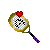 A tennis racket with a red heart on top, transitioning through multiple states including text overlays and color variations.