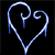 Pixelated blue heart-shaped icon with dripping effect on black background, static single-frame image.