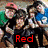 Four distinct pixelated images arranged in a , each with overlaid red text on black backgrounds