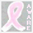 A static pixelated icon featuring a pink ribbon symbol on the left and vertical text 'ARE' in light pink letters on the right against a muted gray background.
