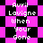 Pixelated text 'Avril Lavigne When Your Gone' repeats across a black and pink checkered background with shifting diamond patterns.