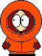 Pixelated cartoon character in orange hooded jacket with brown mittens, standing against gray background.