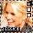 A 4-frame contact sheet of a pixelated animated icon featuring Jessica Simpson with blonde hair, wearing a dark jacket and smiling, displayed in a grid layout with checkbox indicators on the right side.