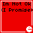 Red square with black text "Im Not Ok (I Promise)" and white pixelated character icon in bottom-right corner.