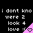 A 3x2 contact sheet of six animated frames showing a pixelated text-based icon with pink heart symbols on black background.