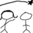 Black-and-white stick figure animation with two characters and text showing a wish-making scenario