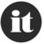 Black circular icon with white lowercase 'i' and 't' letters forming a stylized design against a white background.