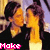 Animated sequence showing two figures in profile with text elements changing across frames, set against a blurred background.