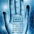 Pixelated blue-toned image of a walkie-talkie with multiple antennas against a gradient background.