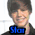 Six- of pixelated images showing a person with varying hairstyles and clothing, each labeled with blue text: Star, Fire, Stables