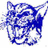 Blue and white pixelated cat-like creature with pointed ears, next to black text reading 'lets go BOBCATS!!!' on a white background.