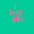 Four quadrants display identical pink text 'I love Alex' on solid backgrounds of teal, light blue, lavender, and cyan.